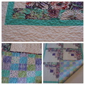 Aqua log cabin baby quilt