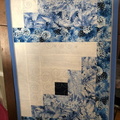 Blue log cabin Christmas runner - SOLD