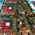 Red and Green log cabin Christmas runner